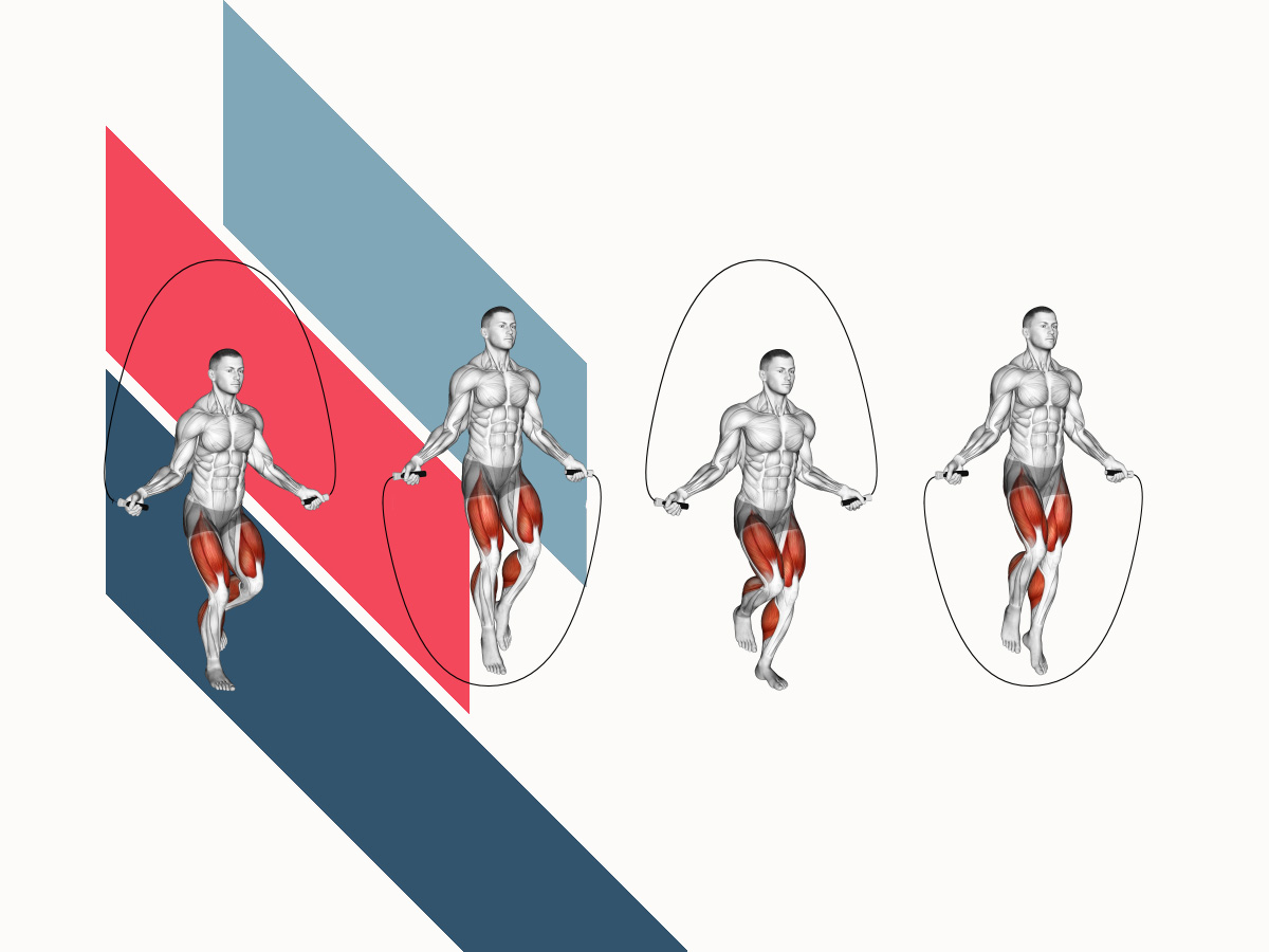 Cómo hacer el ejercicio 【 Alternating Legs With Jump Rope